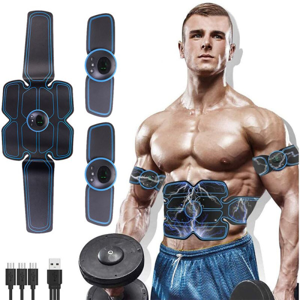 Abs Stimulator, Muskeltoner, Abs Stimuleringsbälte, Abdominal Toner- Träningsenhet för muskler- USB uppladdningsbar trådlös bärbar gymenhet- Musc