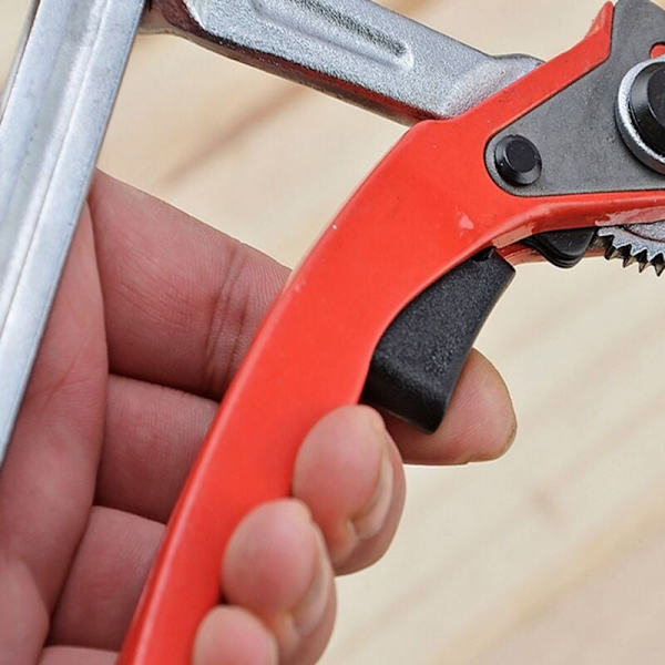 Skralle bordklemme frigjøringsklemme stålklemme F-skinneklemme for hullbord og styreskinnesystem