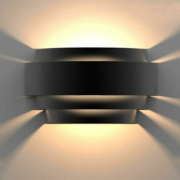 Indendørs væglampe LED væglampe Moderne sort Downlighter Dekorationslys til stue soveværelse gang, varm hvid (pære inkluderet)