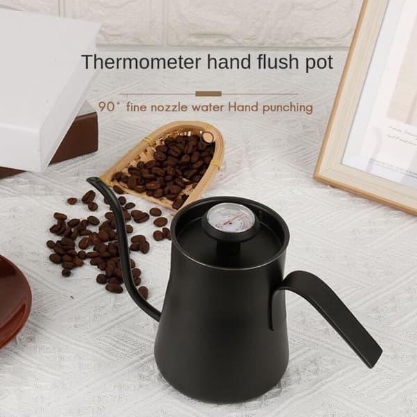 550 ml rustfrit stål kaffemaskine med termometer til svanehals hæld over kaffemaskiner
