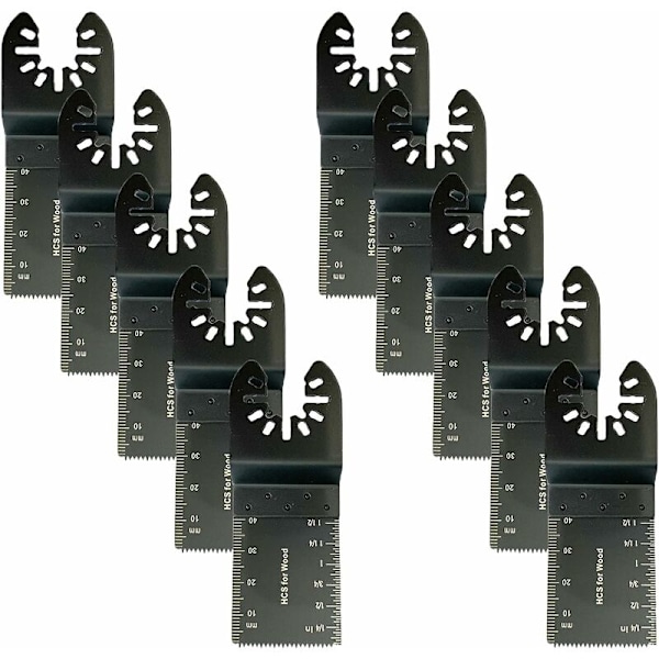 10 stk Multifunktions Savklinger Tilbehør, 34 mm Multiværktøjs Klinger, Universal Multifunktions Oscillerende Værktøjer, Universal Savklinger til Fein Mult