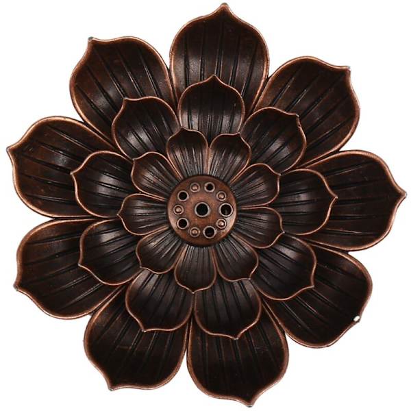 2-pack Rökelsebrännare i Zinklegering, Ljusstake, Platta, Spiral, Lotus, Buddhistiskt Tempel, Yogahall