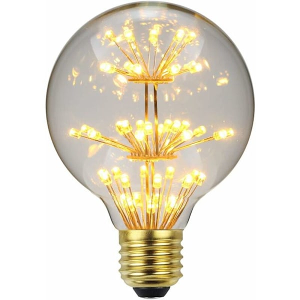 LED Vintage Pære RGB Fyrværkeri Edison Pære G95 3W 220/240V E27 Dekorativ Pære (Ø80mm Fyrværkeri)