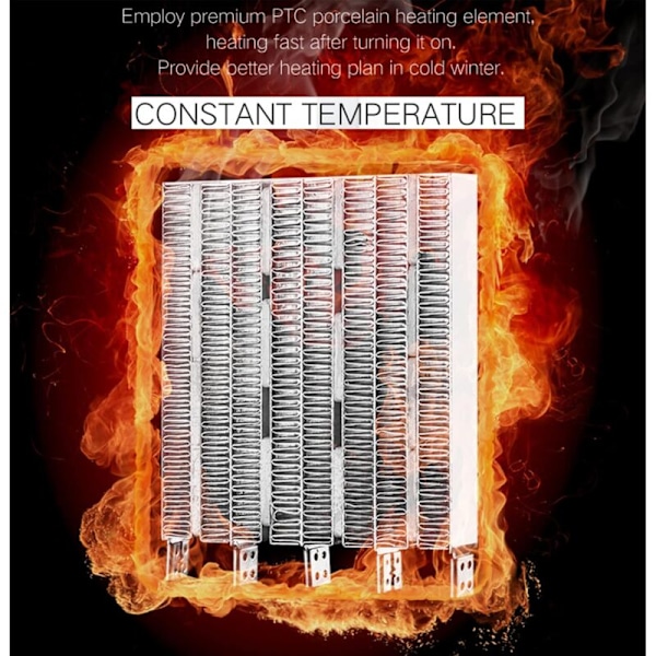 Smart Keramisk Vifteovn 1500W, Elektrisk Vifteovn, Justerbar Termostat og Timer og LED-Indikator, Rask Oppvarming (1500W - Enkeltknapp)