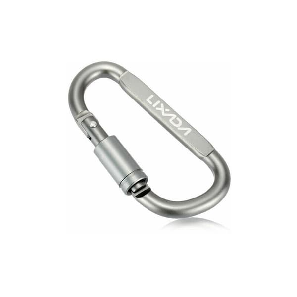 D-ring låsande karbinhake i aluminiumlegering, 9-pack, silver