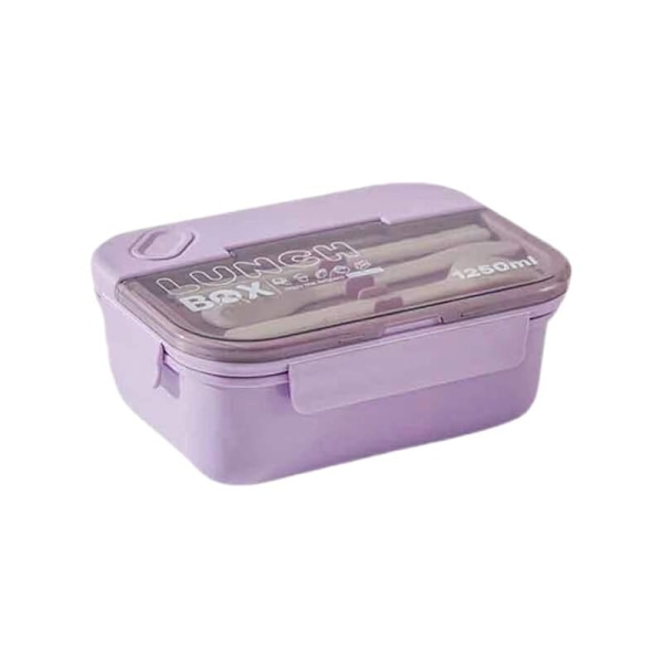 Bento Lunch Box 1250ml Lunchlåda för Barn/Vuxna med Bestick och 3 Läcksäkra Fack Mikrovågsugnslåda för Picknick och Skolarbete