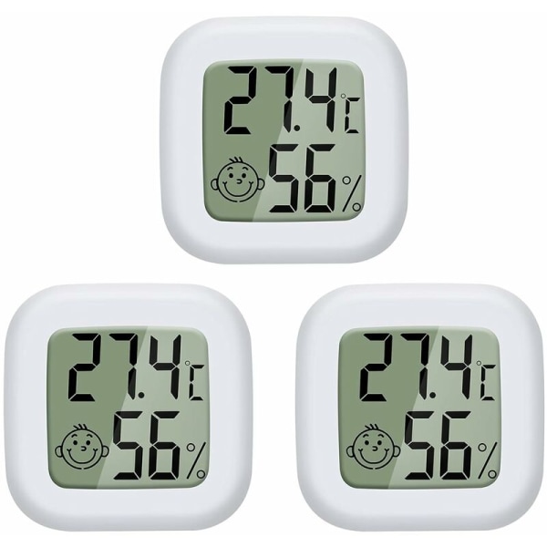 Mini LCD Thermometer Hygrometer Indoor Digital Temperature Humidity High Precision Portable -50℃ 70℃ 10% 99% RH for Living Room Warehouse Baby Room