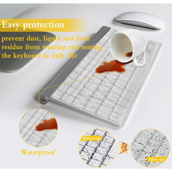 4 stk tastaturbeskyttere, ultratynn vanntett silikon skrivebordsbeskytter for datamaskintastatur, hudbeskytter
