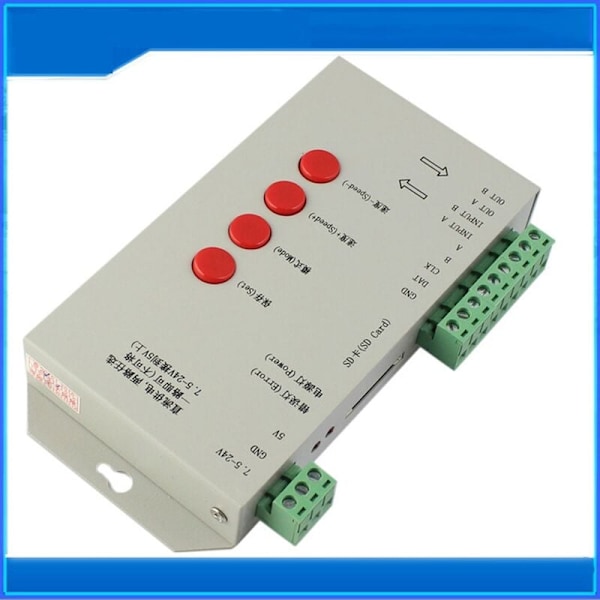 T1000S DMX 512 RGB LED-nauhaspikseliojain, SD-kortti, WS2812B, WS2811, 6803, SK6812
