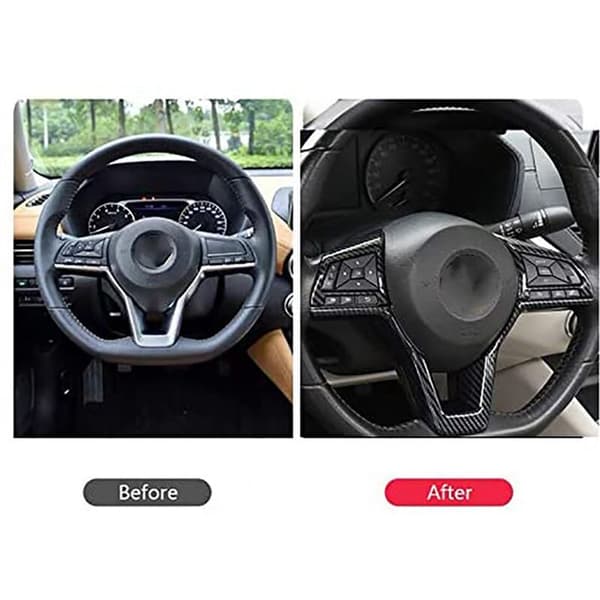 Dekorramme for ratt i karbonfiber til Rogue Altima Sentra Kicks LEAF-tilbehør