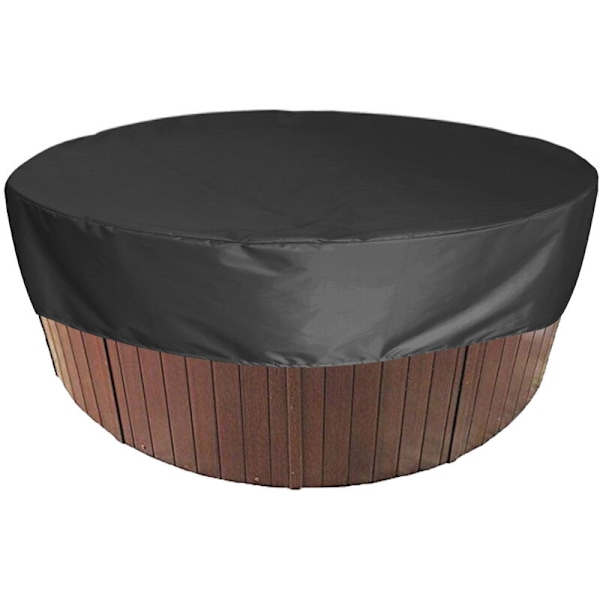 Rund Poolöverdrag Simbassäng Solskydd, UV-Skydd Och Vattentät Spa Skyddande Överdrag, Utomhus Spa Badkar - Svart 190x30cm