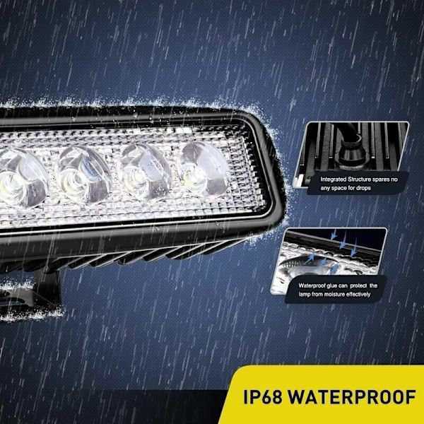 LED-strålkastare 12v, 2 st 18W 16cm Spot Projektor Arbetslampa Lång Räckvidd LED-strålkastare LED Motorcykel Bil LED-bar Arbetslampor Arbetslampa för Lastbil