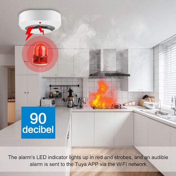 Hemrökvarnare Tuya Smart WiFi Röksensor Tuya Brandvarnare
