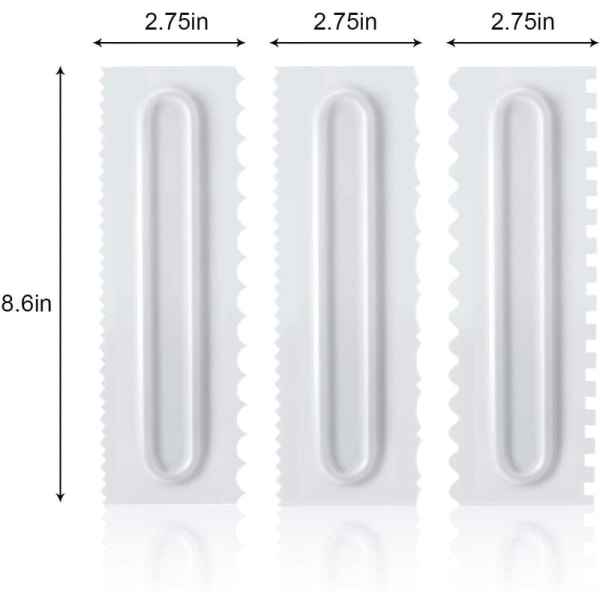 Vinklede glasurske spatler, savtakket kageskraber kagefest dekorationssæt, smørkagekant køkkenbagesæt