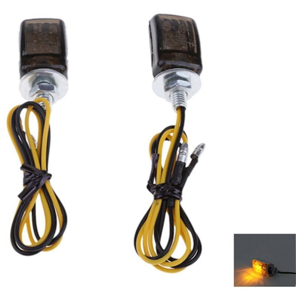 4 stk. Universal LED Sorte Mini Tiny Små Blinklys Blinklys Motorcykel til