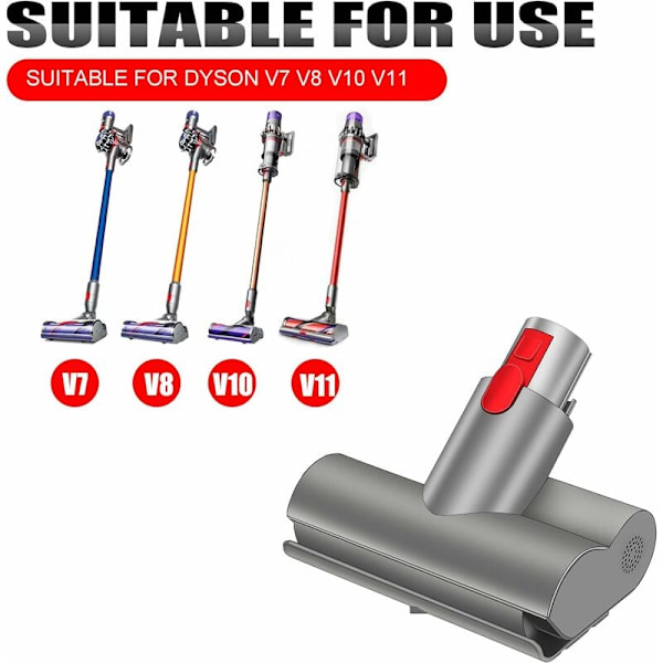 Motoriseret Mini Turbo Madrassbørste Kompatibel med Dyson V7 V8 V10 V11 V15 Hurtigudløserbørste til Sofasæde Lænestol UV LED Fjerner Bakterier og Al