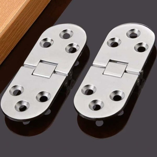 4Pcs Folding Table Hinges, Flat Door Foldable Cabinet Hinges, Zinc Metal Round Edge Sewing Machine Folding Table Furniture Flip Shelf Hinge, for Fur