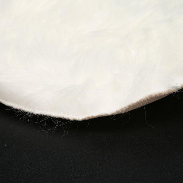 Tekoturkisvillamatto 30 x 30 cm Matto Pehmeä Pehmeä Pitkäkarvainen Koristeellinen Tuolipehmuste Sohvamatto (Valkoinen Pyöreä)