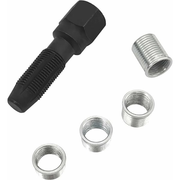 5 kpl M14 x 1,25 sytytystulpan kierteiden korjaussarja, sylinterikannen uudelleenkierteityssarja, sytytystulpan uudelleenkierteitys, 14 mm:n avariin sylinterikierteiden korjaustyökalu