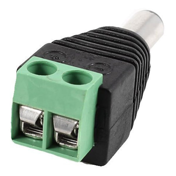 2 stk. 5,5 x 2,1 mm han + DC EU-stik til CCTV-overvågningskamera