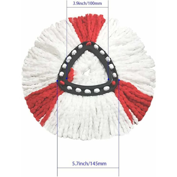 2-pack mopphuvuden kompatibla med Vileda 2-i-1 Turbo mopphuvud, mikrofiber, röd, vit.