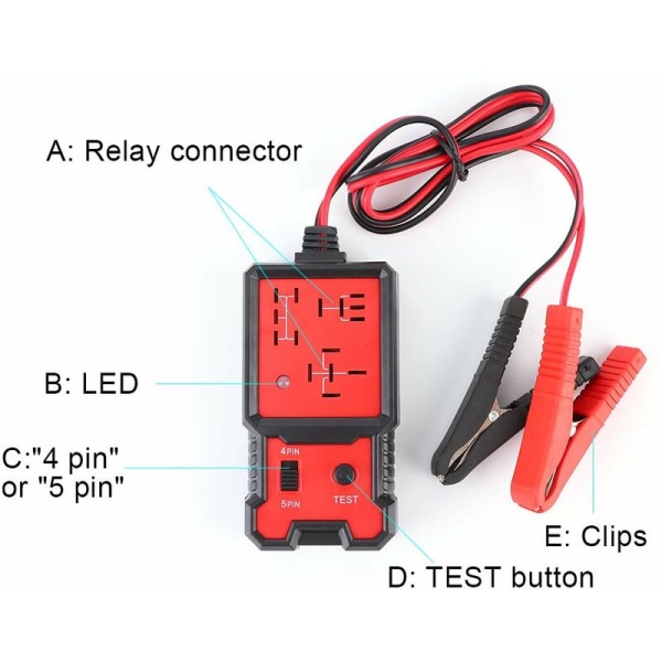 Bilrelätestare, 12V elektronisk bilrelätestare automatisk bildiagnostisk batterikontrollverktyg