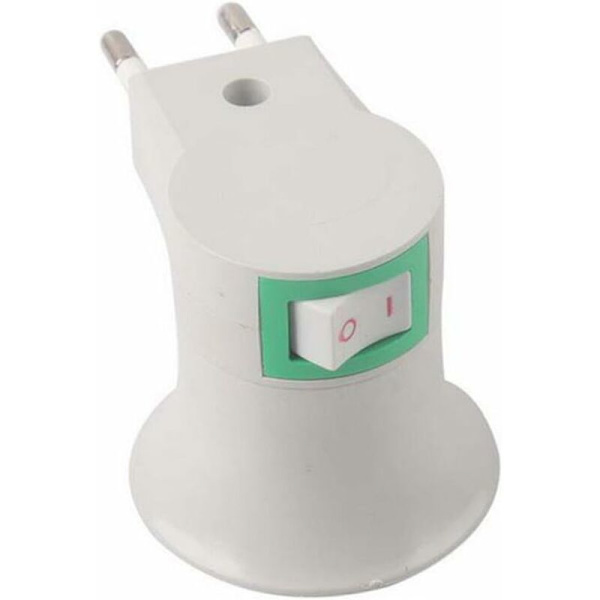 Lamp Socket Adapter EU-kontakt Säkerhetsbrytare Lampfäste med På/Av-kontrollbrytare, E27 Sockel Lampfäste Lampfäste av