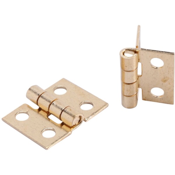 100 stk. Mini messinghengsler Maskinvare 180 graders rotasjon for dukkehus Miniatørmøbler Skap (DIY)