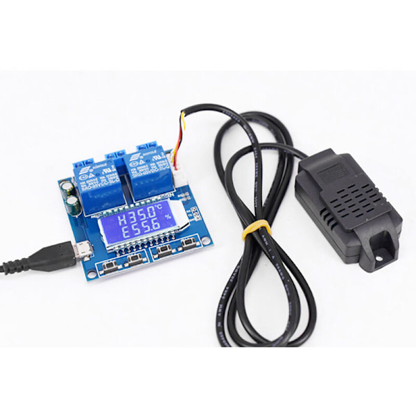 Temperatur- og fugtighedskontrol Digitalt termometer Hygrometer Kontrolmodul Dobbelt LCD-output Automatisk konstantreguleringstavle