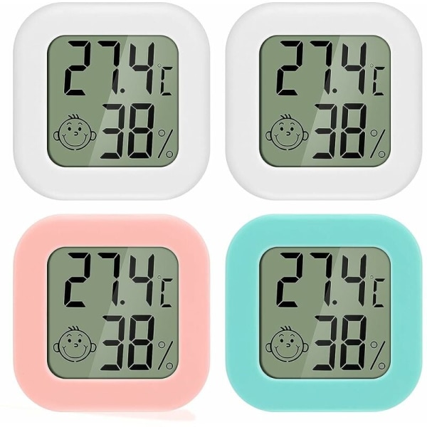 Mini LCD termometer hygrometer indendørs digital 4 stk termo hygrometer Høj præcision komfort niveau indikator Bærbar til stuen lager baby
