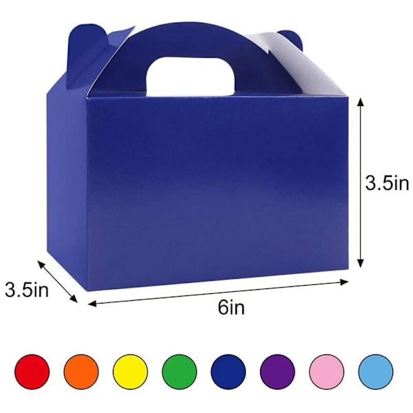 48 kpl Valkoisia Herkkuja Gable Party Favor Laatikot Paperi Lahjalaatikot Syntymäpäiville Suihkuun 6X3.5X3.5 Tuumaa, Tummansininen