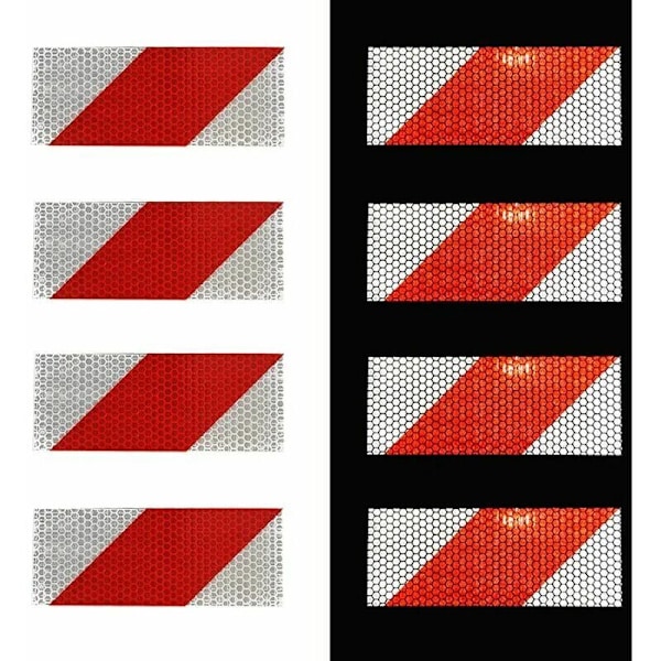 Selvklæbende Reflekterende Tape Reflekterende Advarselstape Reflekterende Klæbetape Rød og Hvid Advarsel Advarselstape 5cm 25m