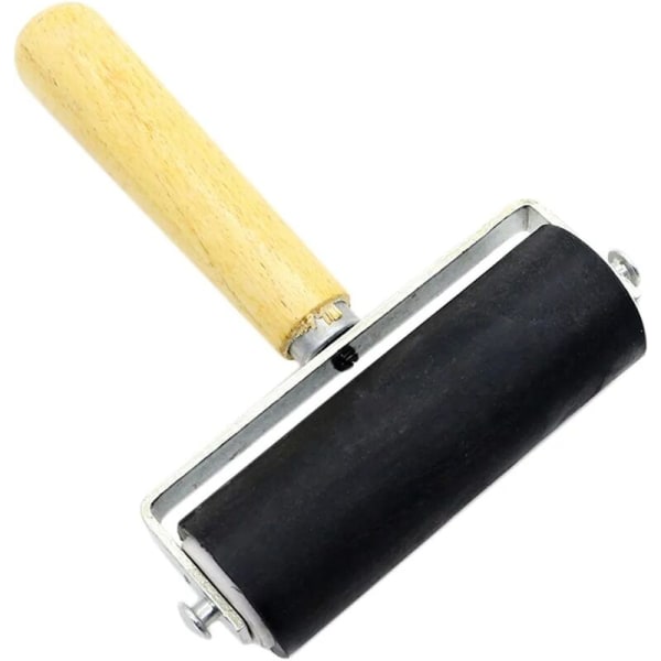 Magic Rubber Paint Roller with Wooden Handle for Crafts, Artwork and Printing，10cm