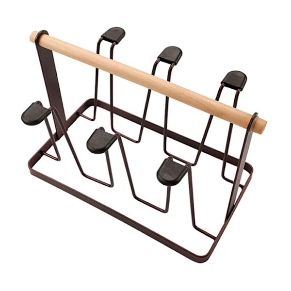 Vintage Smedejerns Kopholder Dræner Opbevaringsarrangør Stativ Kaffe Kop Glas Flaske Hanger Tørring Display Rack B