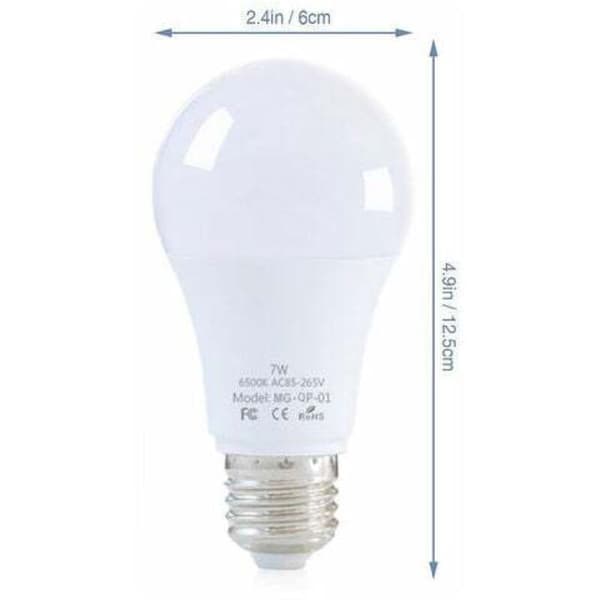 E27 LED-pære, med bevegelsessensor, 7W, hvit, 2 stk