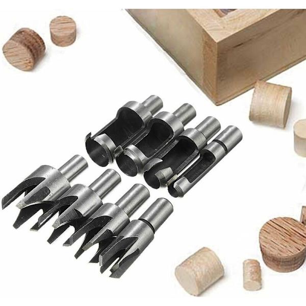 8 st HSS träpluggfräs Träskärverktyg Pluggborr Träpluggfräs Borr 6mm/10mm/13mm/16mm