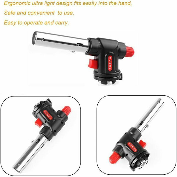 Professionell butan-matlagningsbrännare Automatisk tändning Flamkastare Utomhus svetsning BBQ Gas Culinary Torch, Fontainebleau