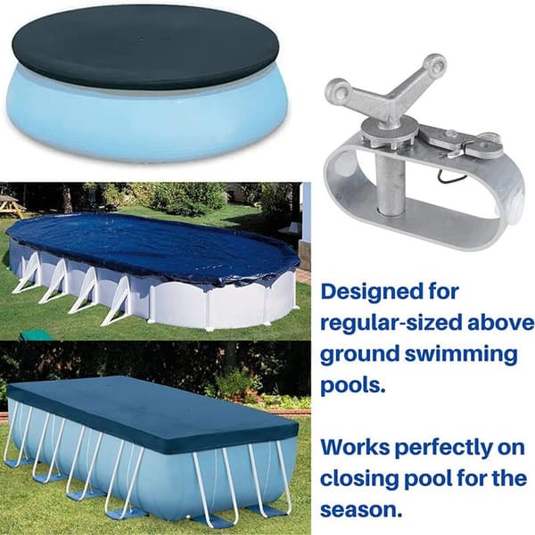 30M Poolskydd Kabel och Vinsch Kit, Poolskydd Kabel och Spärrhake för Poolskydd, 30M