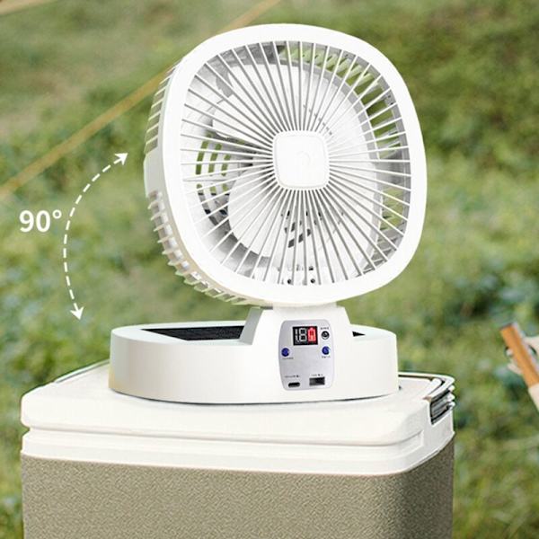 Ulkoilmaretkeilytuuletin Kannettava Työpöydän Sähkötuuletin Langaton Aurinkokenno Ventilador 3 Nopeutta Kaukosäätimellä