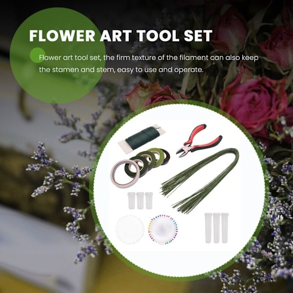 Blomsterarrangemang Verktygsset, Grön Florist, Blomster, Klippare, Kulhuvudstift för Bukett Stjälk Wrap