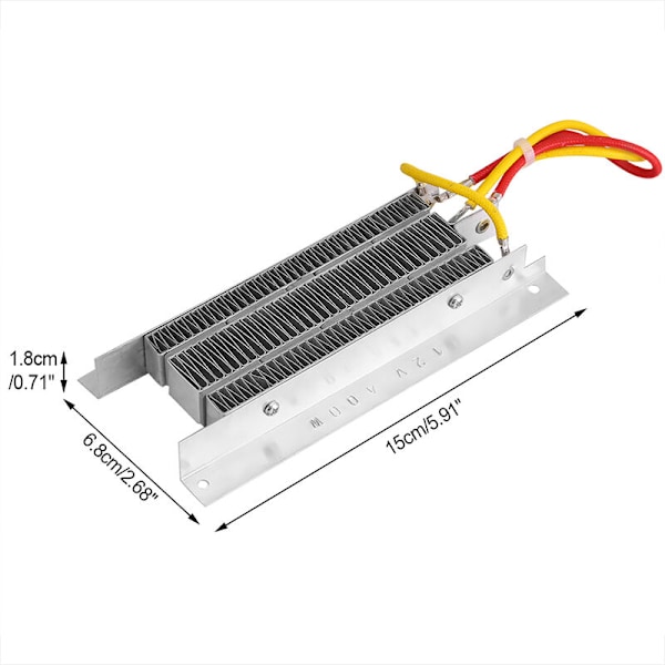12V 400W Elektrisk Keramisk Varmeapparat Termostatisk Isolasjon PTC Varmeelement