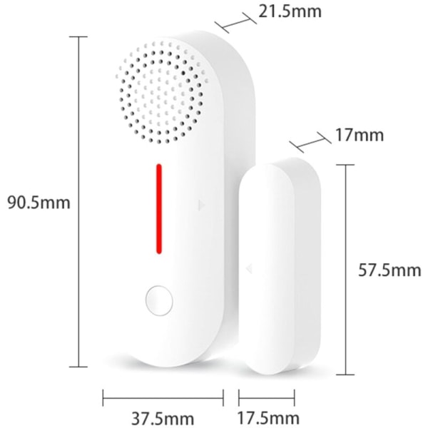 Wifi magnetisk dør- og vindusalarm Tuya Smart dør- og vindusalarm Fjernisolasjonslyd- og lyssensor