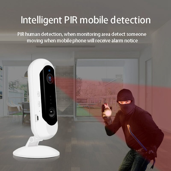 GH9 WiFi inomhusövervakningskamera 100 % trådlös webb infraröd nattvision molnlagring lämplig för hem butik kontor