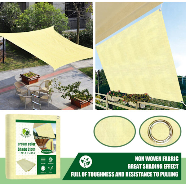 Skygge Net 2 x 1,6 m, Anti-UV Støvsikkert Skygge Net, Have Drivhus Blomst Solbeskyttelse Dække, til Terrasse, Have, Græsplæne, Udendørsaktiviteter