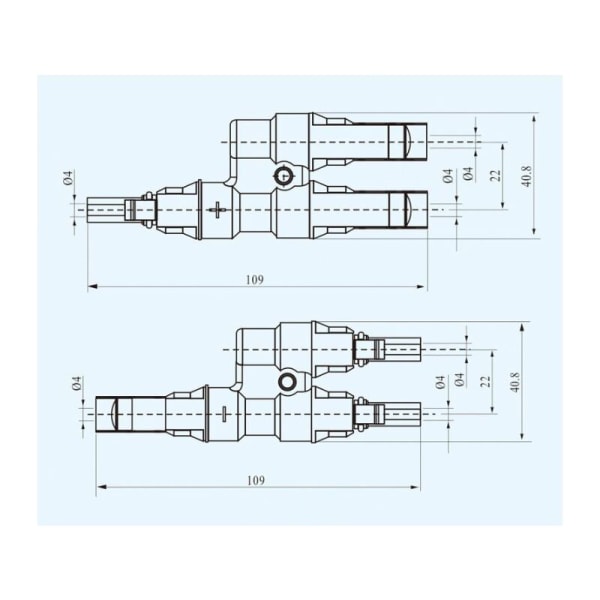 Connection Connectors Y Connector Pair MMF + FFM for Parallel Connection between Solar Panels