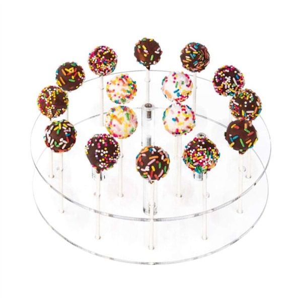 Akrylkakefat, 16 Huller Klar Kvadratisk Lollipop Holder til Bryllup, Babyshower, Bursdager A
