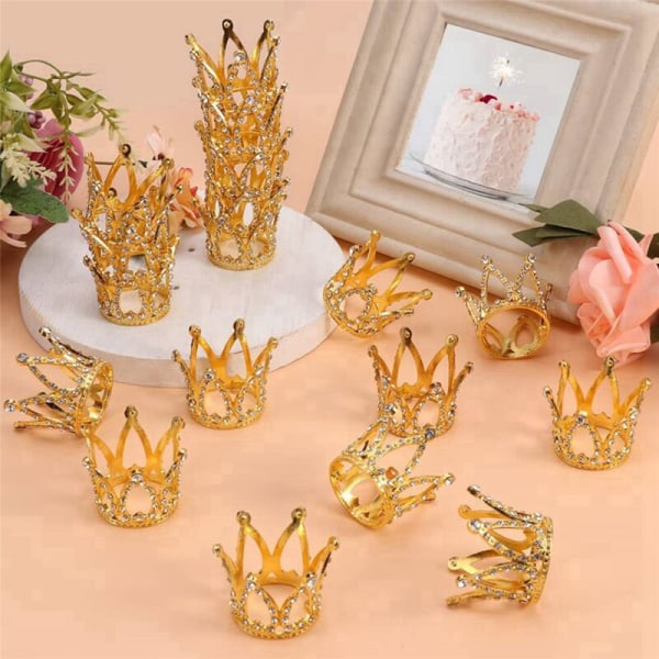50 st miniatyrkronor med strass för tårtdekoration, små tiaror för blomsterarrangemang, bröllopsdekorationer