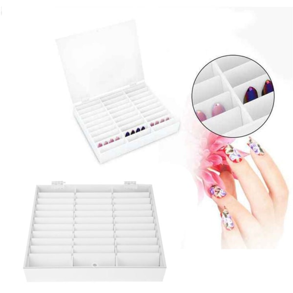 Nagellacksförvaringslåda 33 rutnät Bärbar justerbar behållare Akryl Organizer Nagelverktyg