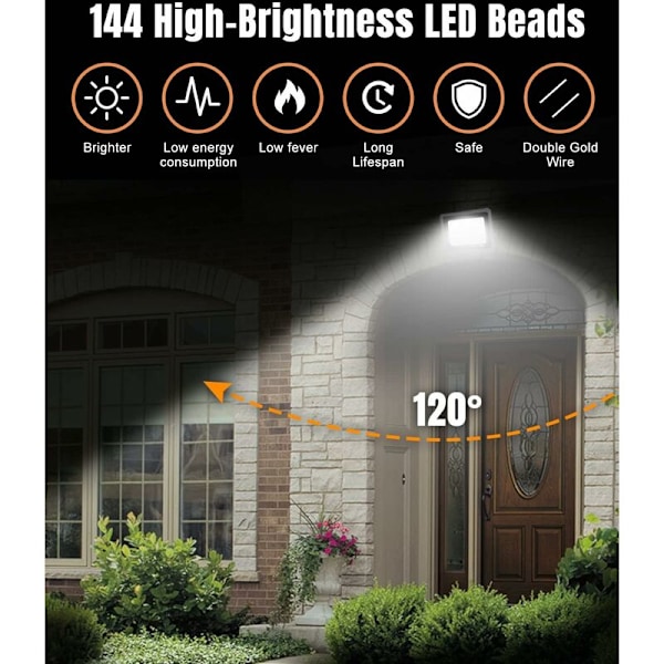 100W LED-belysning, 10000LM Super Ljus Utomhus LED-belysning IP66 Vattentät LED-belysning, Utomhus Säkerhetsbelysning för Mark, Sökning, Terräng
