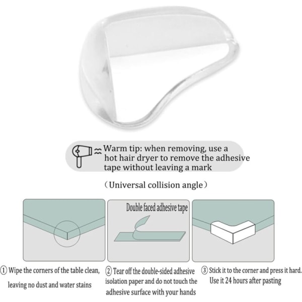 Anti-Collision Safety Corner Protectors with Adhesive, to Prevent Children's Head Injuries, Desk and Sharp Corners, Pack of 10